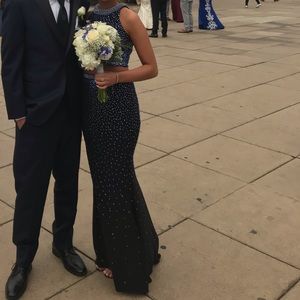 Mori Lee Black/blue prom dress
